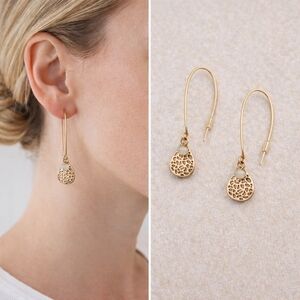 Gold Filigree Teardrop Dangle Earrings with Bead Accent – Delicate Boho Drop Ear